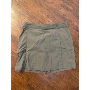 LL Bean Skort Womens 8 Dark Khaki  Adjustable Waist Quickdry Nylon Hiking Skirt